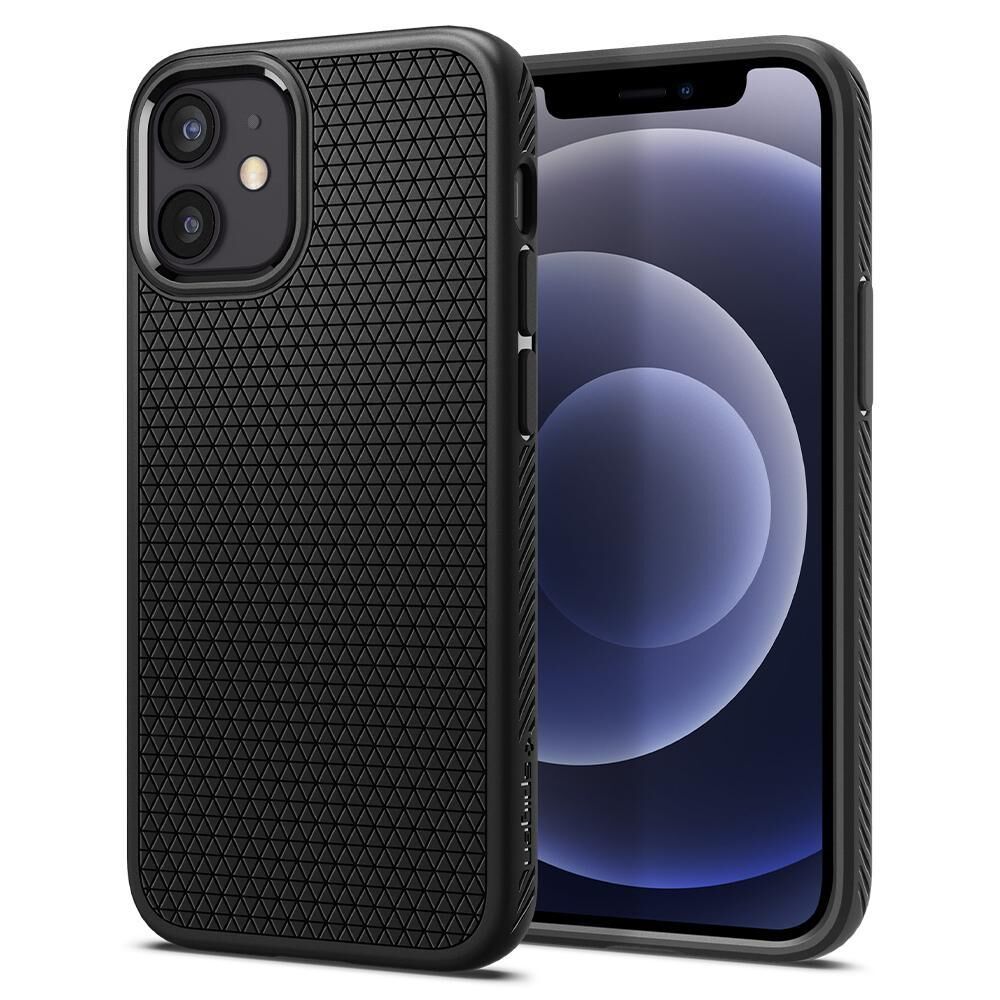 Spigen iPhone 12 Mini ile Uyumlu Kılıf Liquid Air Matte Black