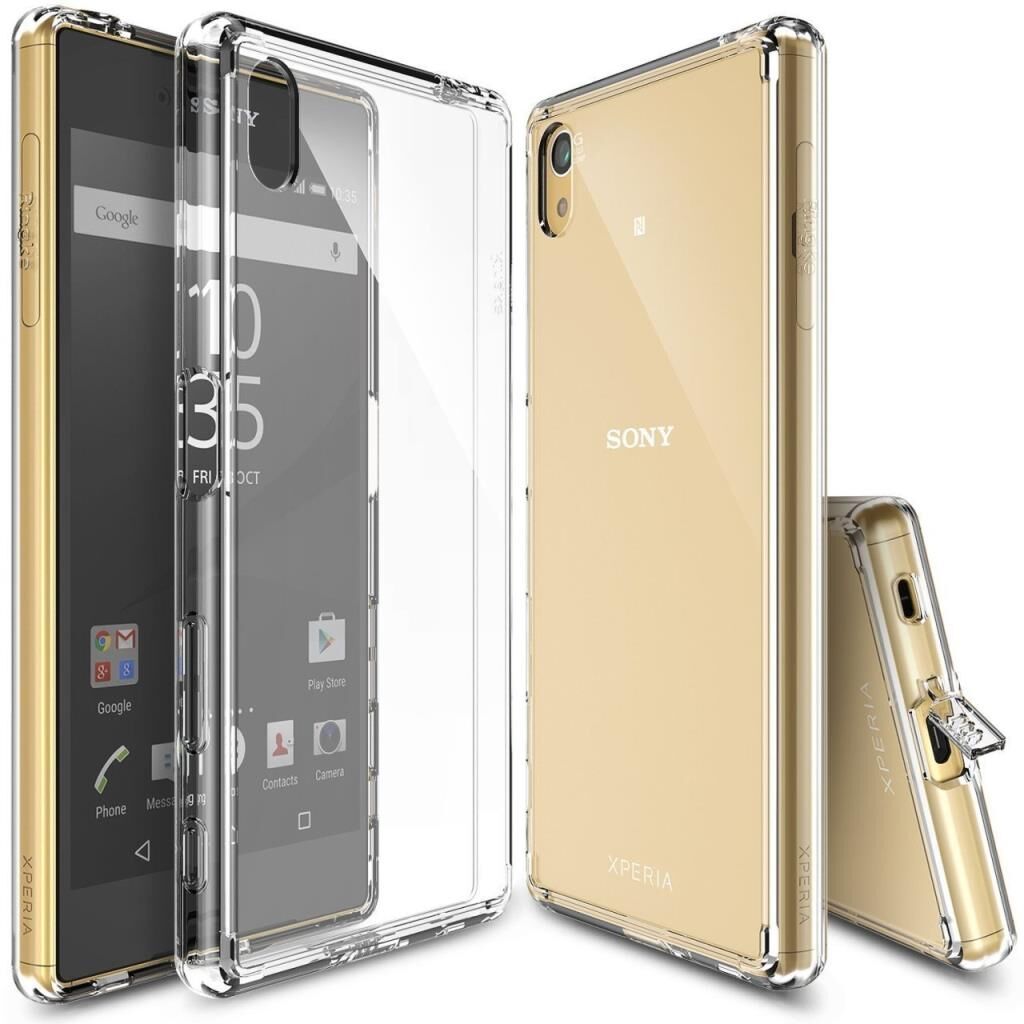 Ringke Fusion Xpreia Z5 ile Uyumlu Kılıf Crystal Clear TPU Bumper Extra Darbe Emici