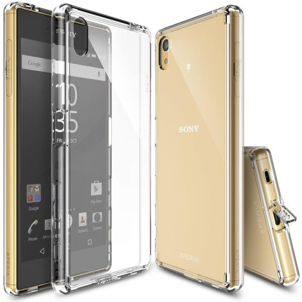 Ringke Fusion Xpreia Z5 ile Uyumlu Kılıf Crystal Clear TPU Bumper Extra Darbe Emici