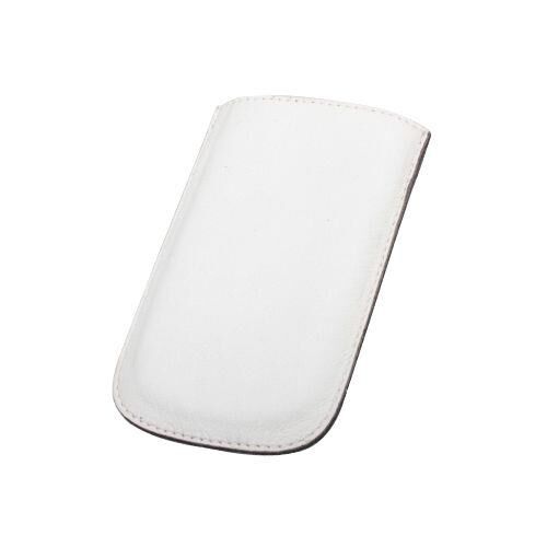 iPhone 4S/4 ile Uyumlu Deri Kılıf Çekmeli Model Beyaz