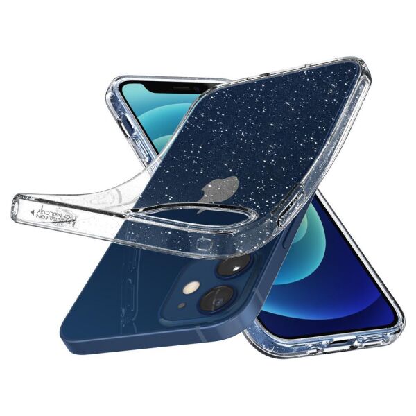 Spigen iPhone 12 Mini ile Uyumlu Kılıf Liquid Crystal Glitter Crystal Quartz