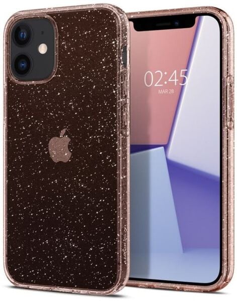 Spigen iPhone 12 Mini ile Uyumlu Kılıf Liquid Crystal Glitter Rose Quartz