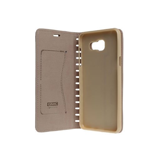 Galaxy A3 (2016) A310F ile Uyumlu Kartlıklı Standlı Kılıf Altın