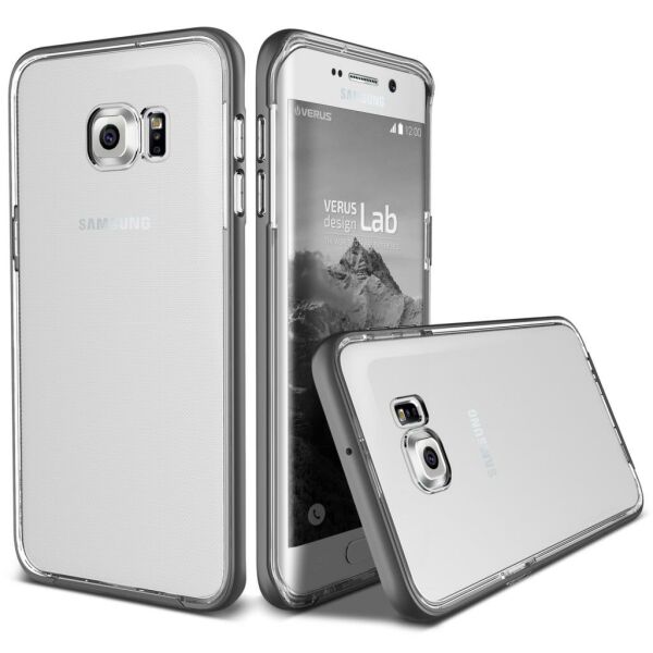 Verus Galaxy S6 Edge Plus ile Uyumlu Crystal Bumper Kılıf Steel Silver