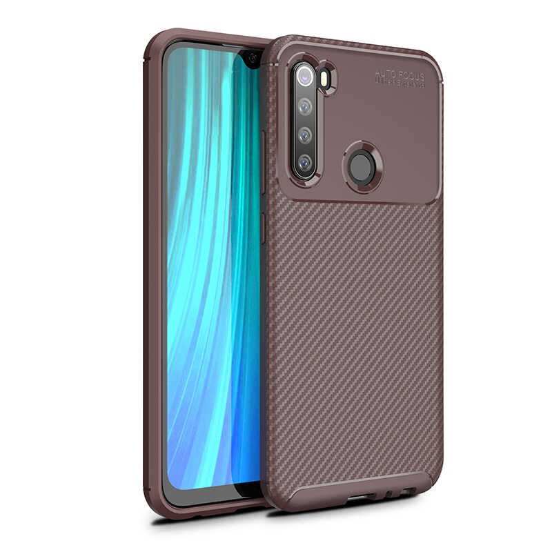 Zore Redmi Note 8 ile Uyumlu  Negro Silikon Kılıf  Kahverengi