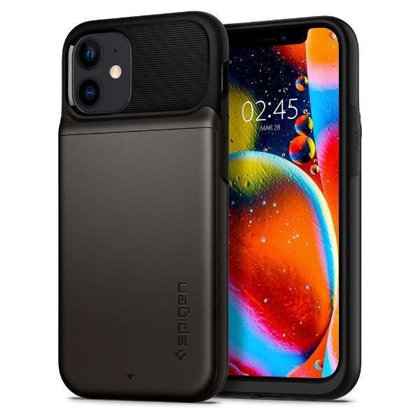 Spigen iPhone 12 Mini ile Uyumlu Kılıf Slim Armor Wallet Gunmetal