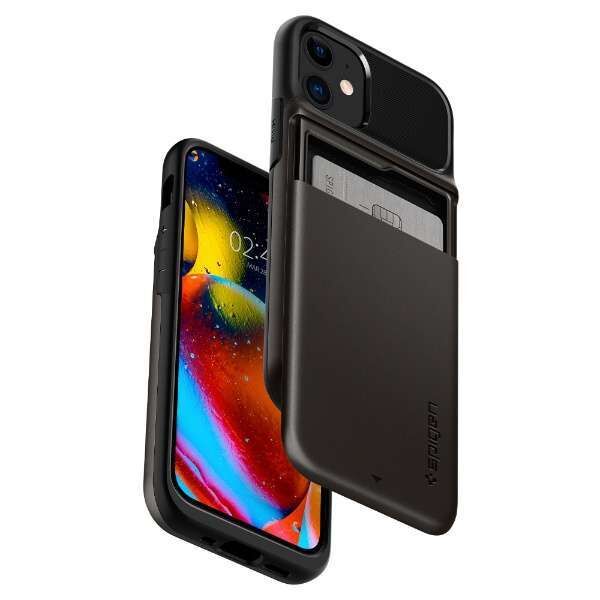 Spigen iPhone 12 Mini ile Uyumlu Kılıf Slim Armor Wallet Gunmetal