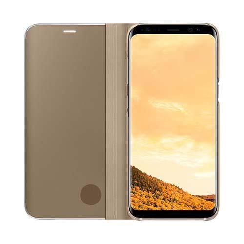 Galaxy S8 ile Uyumlu Clear View Cover Kılıf Gold EF-ZG950CFEGWW