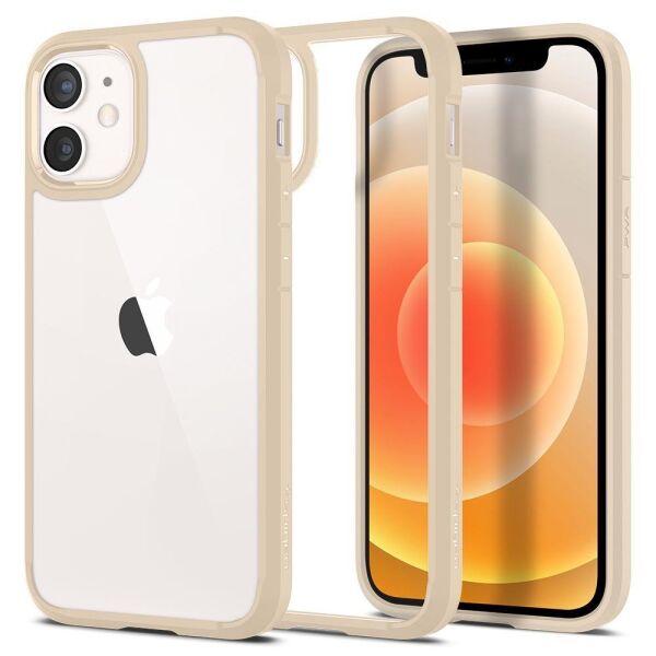 Spigen iPhone 12 Mini ile Uyumlu Kılıf Ultra Hybrid Sand Beige
