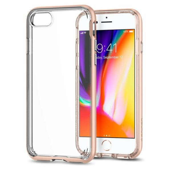 Spigen iPhone SE (2020) 8/7 Uyumlu ile Uyumlu Kılıf Neo Hybrid Crystal Blush Gold