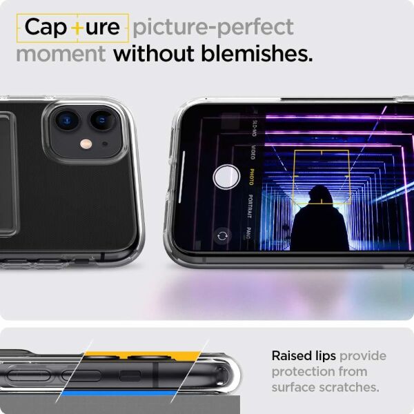 Spigen iPhone 11 ile Uyumlu Kılıf Crystal Slot Crystal Clear