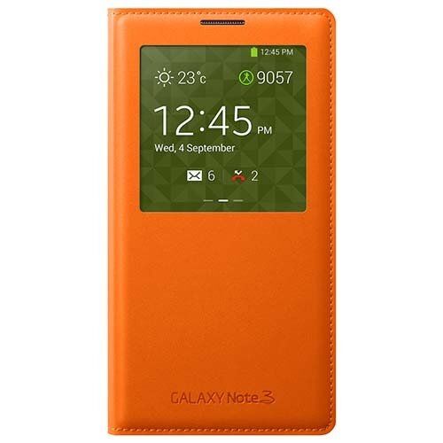 Galaxy Note 3 N9000 ile Uyumlu S View Cover Kılıf Turuncu EF-CN900BOEGWW