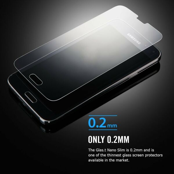 Spigen Galaxy S5 Cam ile Uyumlu Ekran Koruyucu GLAS.t NANO SLIM