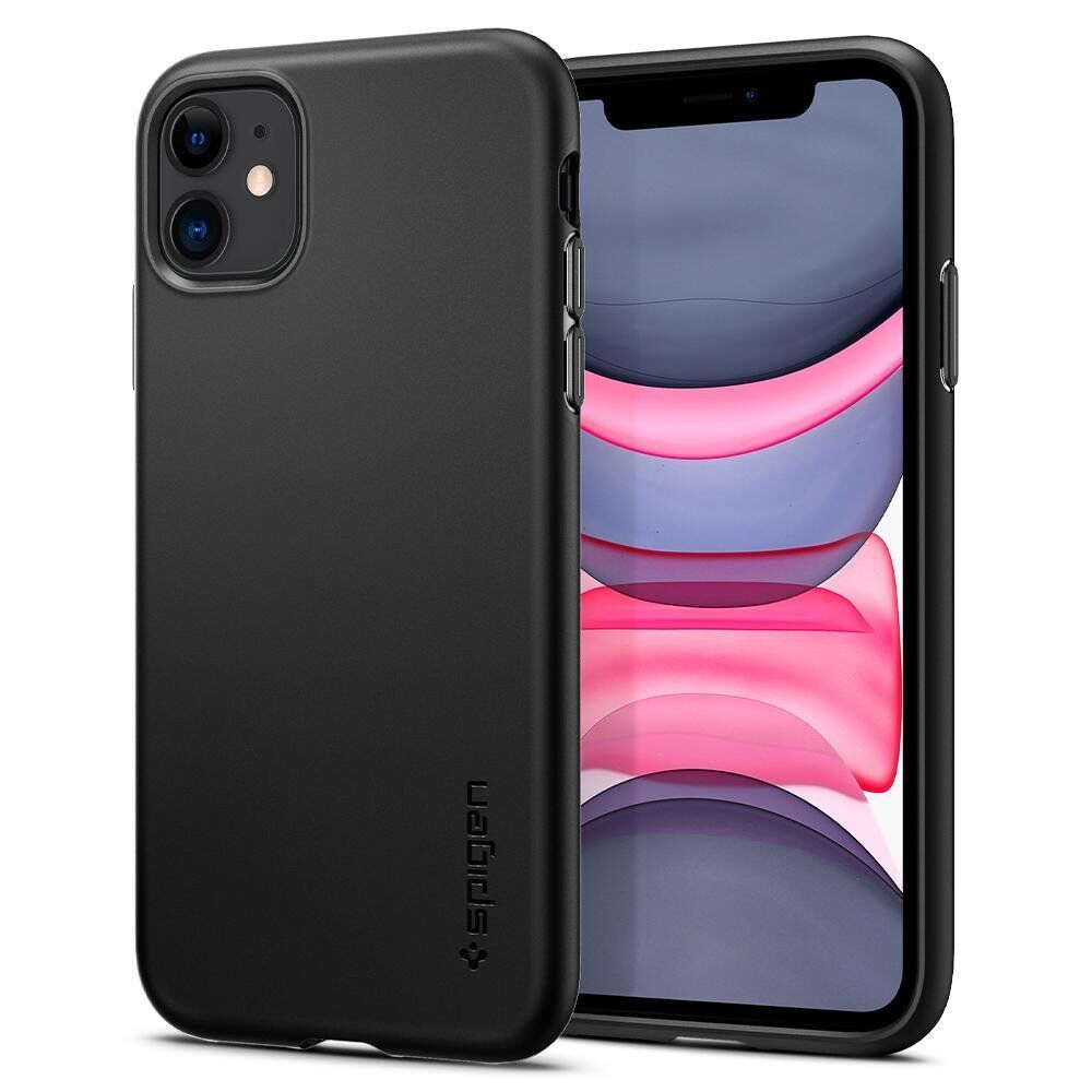 Spigen iPhone 11 ile Uyumlu Kılıf Thin Fit Pro Black
