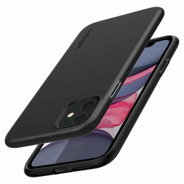 Spigen iPhone 11 ile Uyumlu Kılıf Thin Fit Pro Black