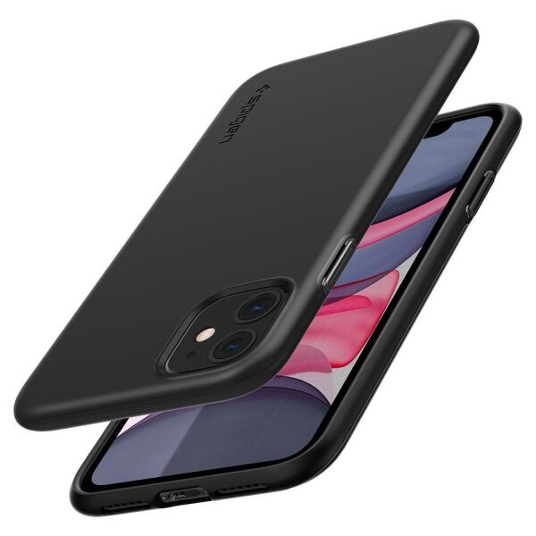 Spigen iPhone 11 ile Uyumlu Kılıf Thin Fit Pro Black