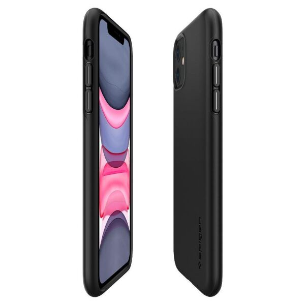 Spigen iPhone 11 ile Uyumlu Kılıf Thin Fit Pro Black