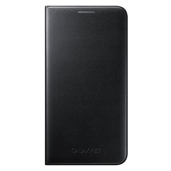 Galaxy E7 ile Uyumlu Flip Wallet Kılıf Siyah EF-WE700BBEGWW