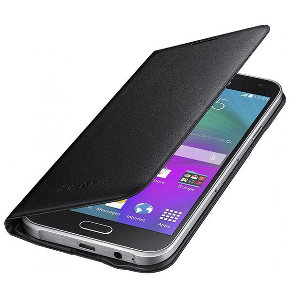 Galaxy E5 ile Uyumlu Flip Wallet Kılıf Siyah EF-WE500BB