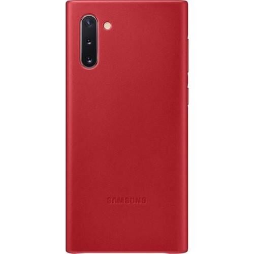 Galaxy Note 10 ile Uyumlu Deri Kılıf Kırmızı EF-VN970LREGWW