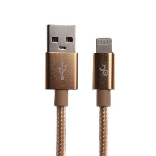 Jopus Stylish Cloth Lightning Data ve Şarj  Kablo Gold