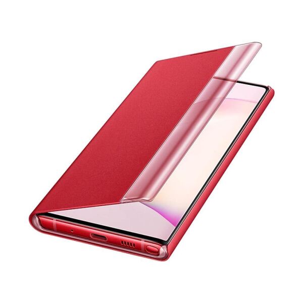 Galaxy Note 10 ile Uyumlu Clear View Kılıf Kırmızı EF-ZN970CREGWW