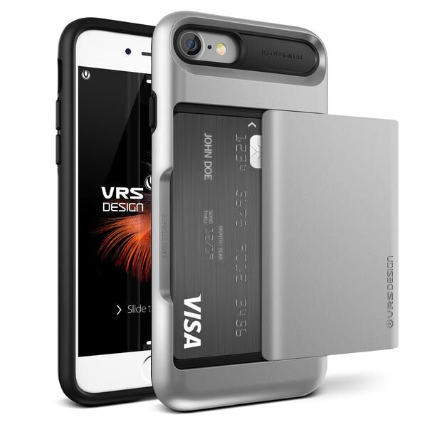 VRS Design iPhone 8/7 ile Uyumlu Damda Glide Kılıf Light Silver
