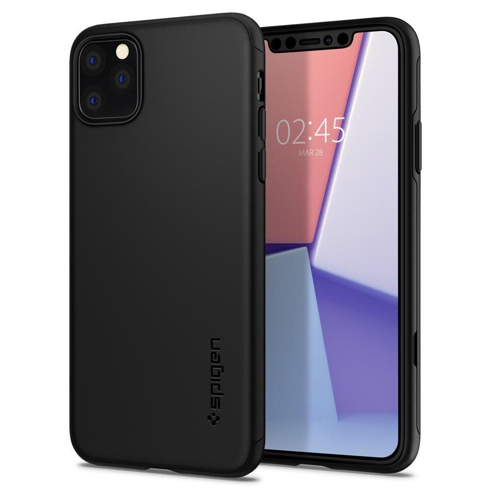 Spigen iPhone 11 Pro ile Uyumlu Kılıf Thin Fit Classic Black