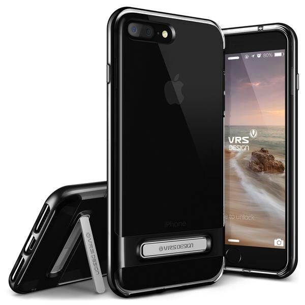 VRS Design iPhone 8 Plus / 7 Plus ile Uyumlu Crystal Bumper Kılıf Jet Black