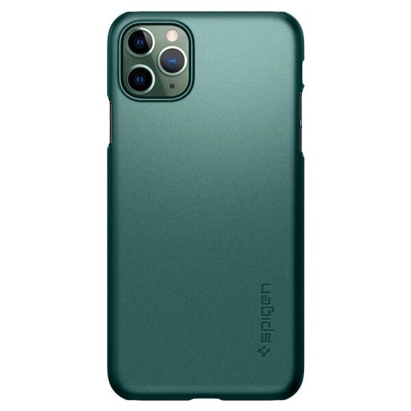 Spigen iPhone 11 Pro Max ile Uyumlu Kılıf Thin Fit Midnight Green