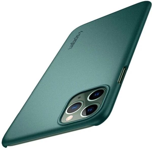 Spigen iPhone 11 Pro Max ile Uyumlu Kılıf Thin Fit Midnight Green