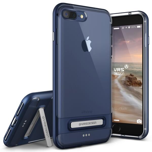 VRS Design iPhone 8 Plus / 7 Plus ile Uyumlu Crystal Bumper Kılıf Deep Blue