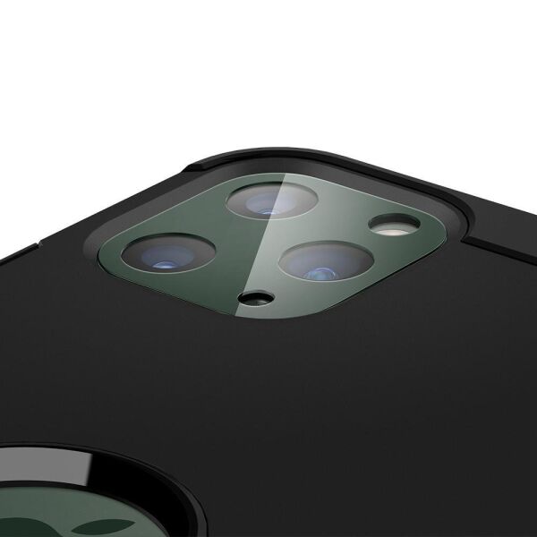 Spigen iPhone 11 Pro Max / 11 Pro ile Uyumlu Kamera Lens Cam Ekran Koruyucu Full Cover (2 Adet) Midnight Green