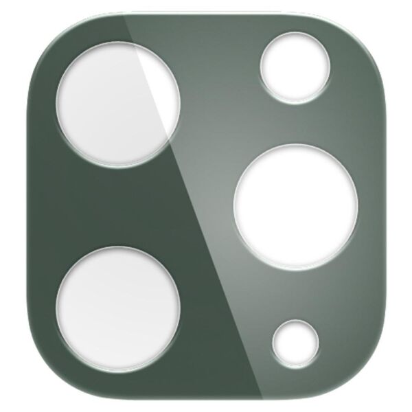 Spigen iPhone 11 Pro Max / 11 Pro ile Uyumlu Kamera Lens Cam Ekran Koruyucu Full Cover (2 Adet) Midnight Green