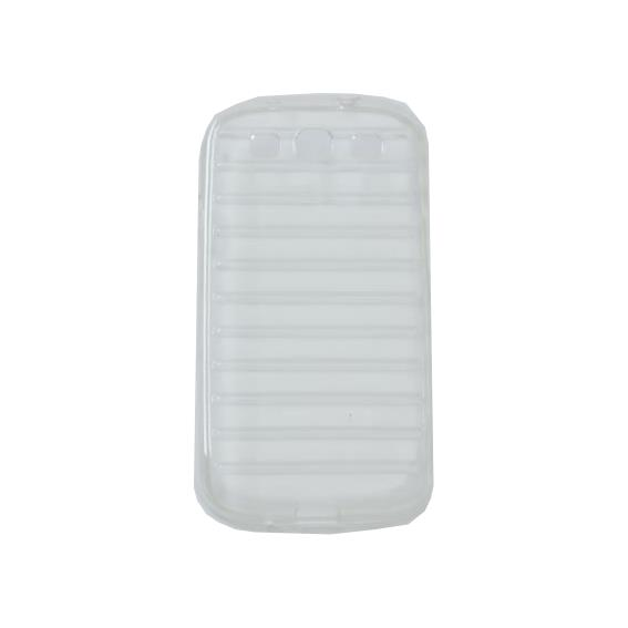 Galaxy S3 ile Uyumlu Silikon Tırtıklı Arka Koruma Paneli Şeffaf SK-030