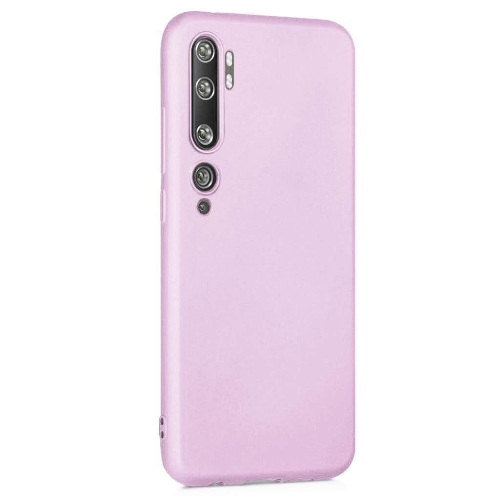 Mi Note 10 ile Uyumlu Cappy Silikon Kılıf Pudra