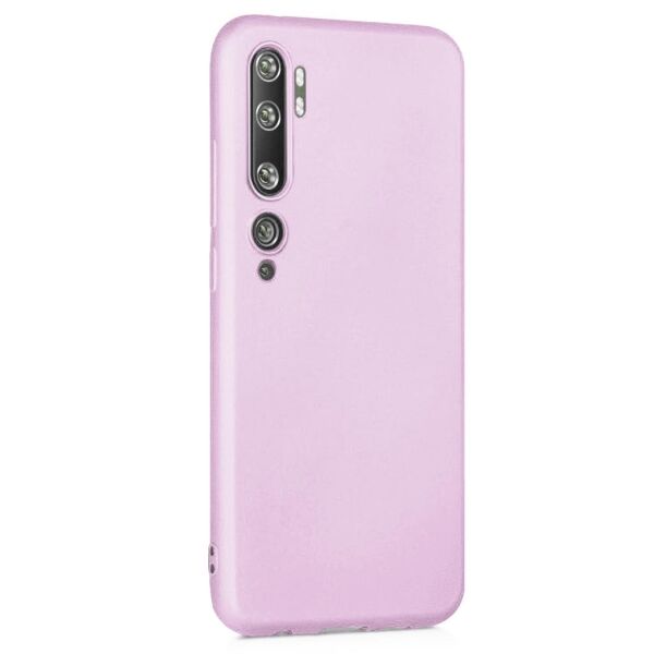 Mi Note 10 ile Uyumlu Cappy Silikon Kılıf Pudra