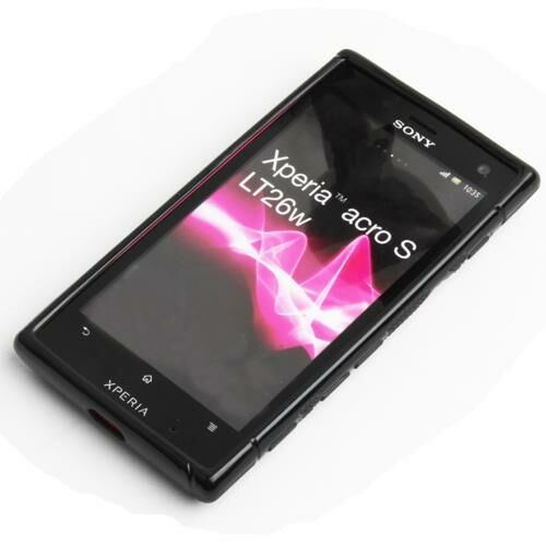 Xperia Acro ile Uyumlu S Desenli Şeffaf Silikon Kılıf Siyah Renk