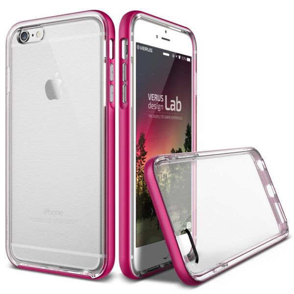 Verus iPhone 6 Plus/6S Plus ile Uyumlu Crystal Bumper Kılıf Hot Pink