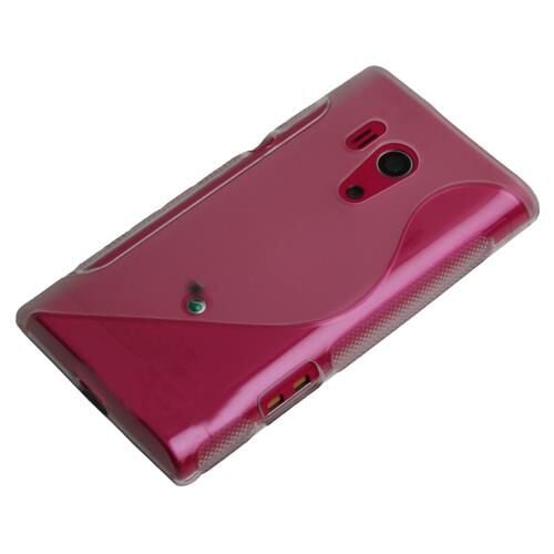 Xperia Acro ile Uyumlu S Desenli Şeffaf Silikon Kılıf Beyaz Renk