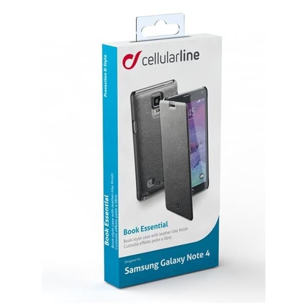 Cellular Line Galaxy Note 4 ile Uyumlu Book Essential Kapaklı Kılıf Siyah BOOKESSPHNOTE4K