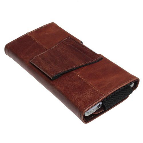 Galaxy Note 4 ile Uyumlu Kemere Takmalı Hakiki Deri Kılıf Taba