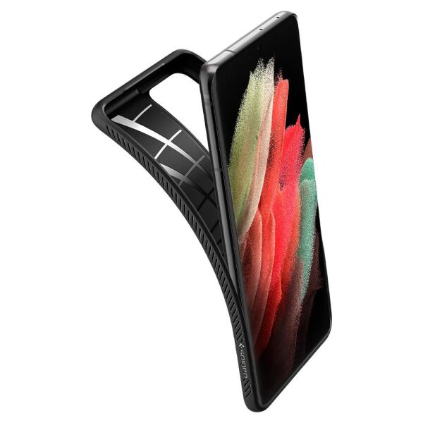 Spigen Galaxy S21 Ultra ile Uyumlu Kılıf Liquid Air Matte Black
