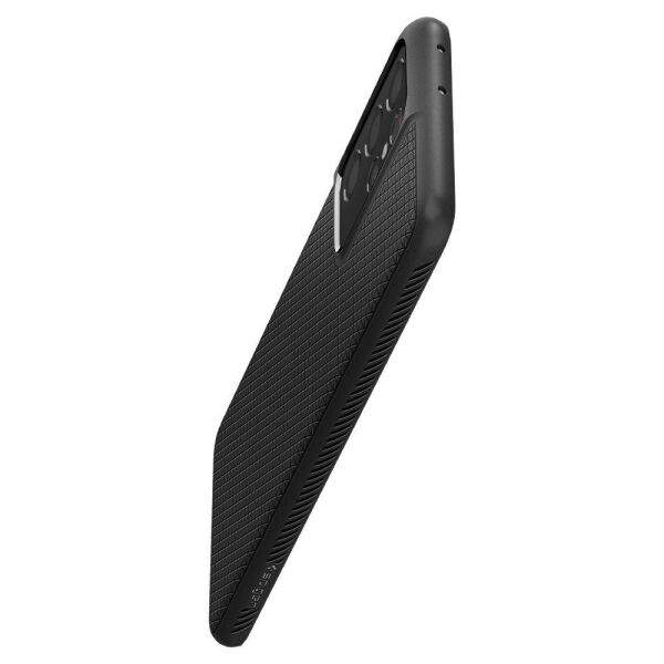 Spigen Galaxy S21 Ultra ile Uyumlu Kılıf Liquid Air Matte Black