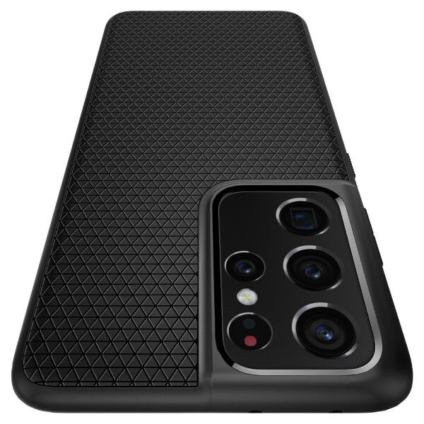 Spigen Galaxy S21 Ultra ile Uyumlu Kılıf Liquid Air Matte Black