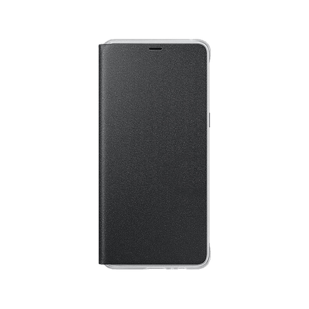 Galaxy A8 Plus (2018) ile Uyumlu Neon Flip Koruyucu Kılıf Siyah EF-FA730PBEGWW (Out)