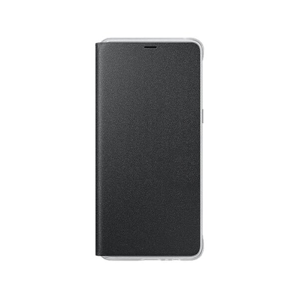 Galaxy A8 Plus (2018) ile Uyumlu Neon Flip Koruyucu Kılıf Siyah EF-FA730PBEGWW (Out)