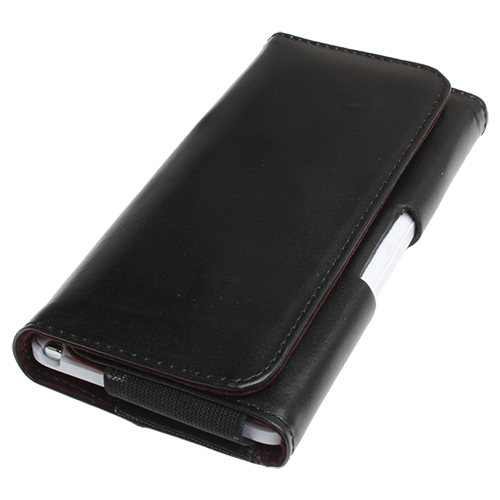 Galaxy Note 4 ile Uyumlu Kemere Takmalı Hakiki Deri Kılıf Siyah