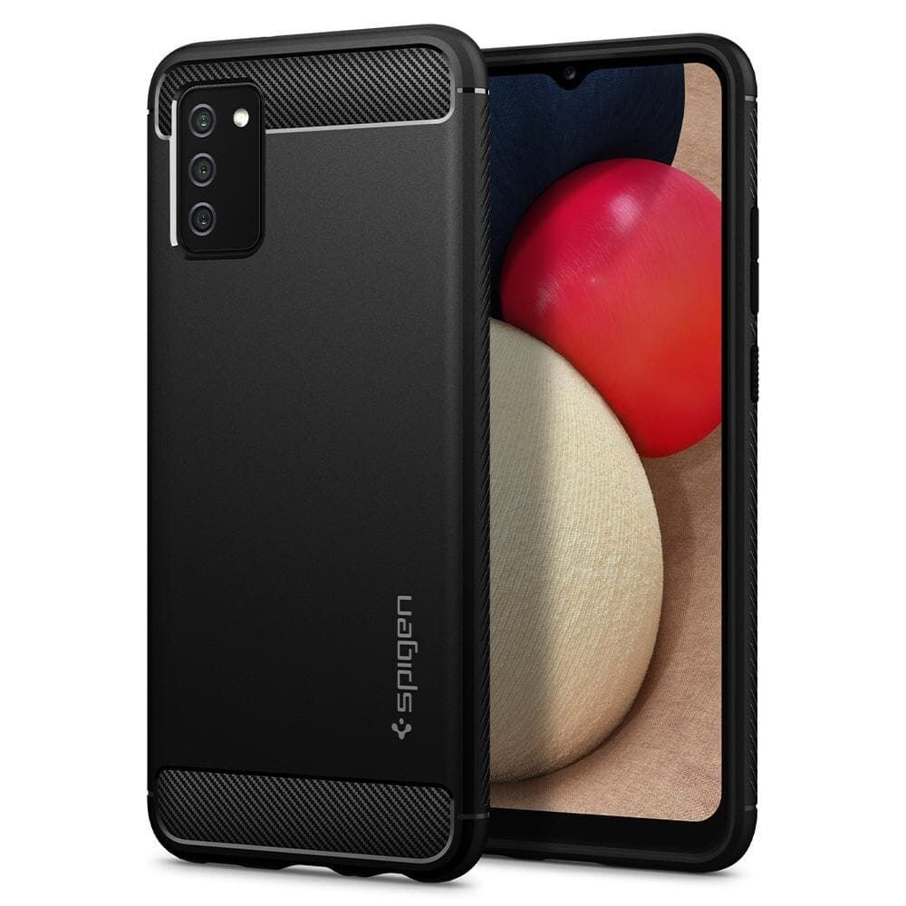 Spigen Galaxy F02s / M02s / A02s ile Uyumlu Kılıf Rugged Armor Matte Black