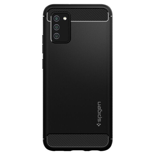 Spigen Galaxy F02s / M02s / A02s ile Uyumlu Kılıf Rugged Armor Matte Black